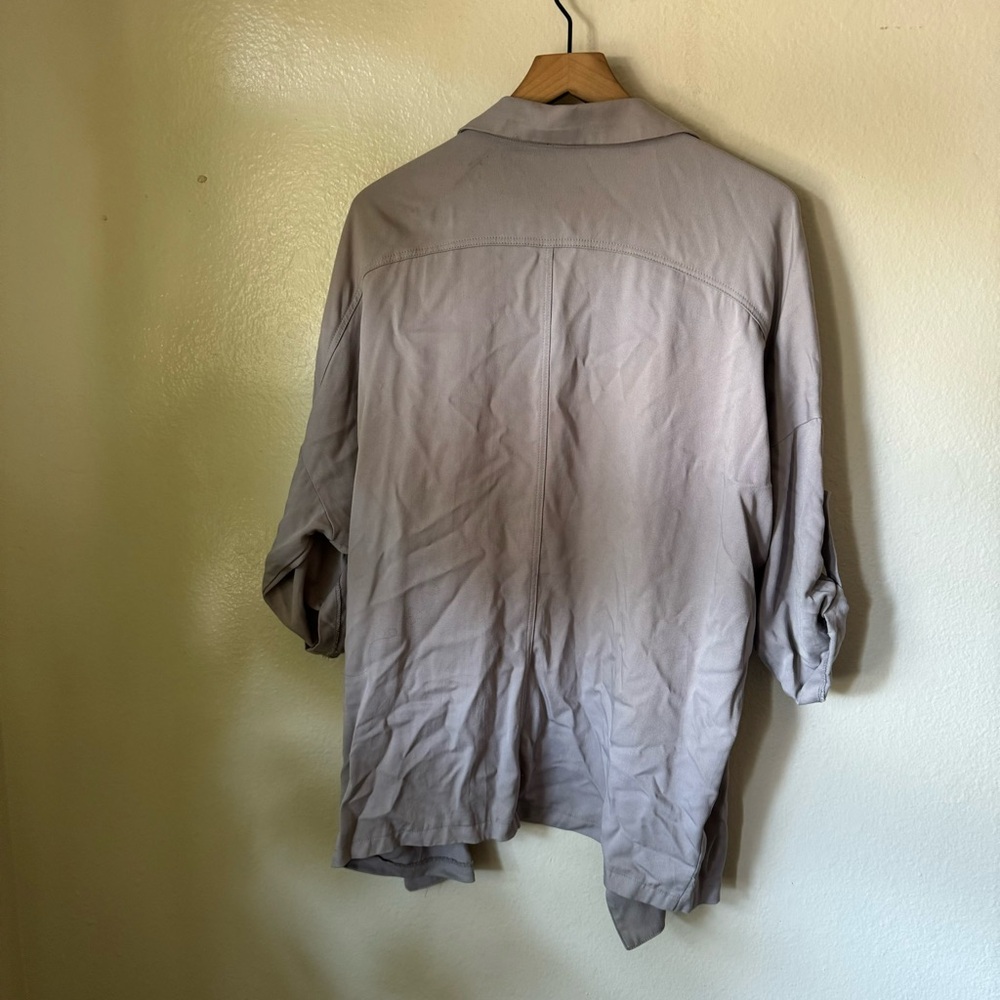 Lulus | Lucky Break Light Grey Oversized Jacket View 6